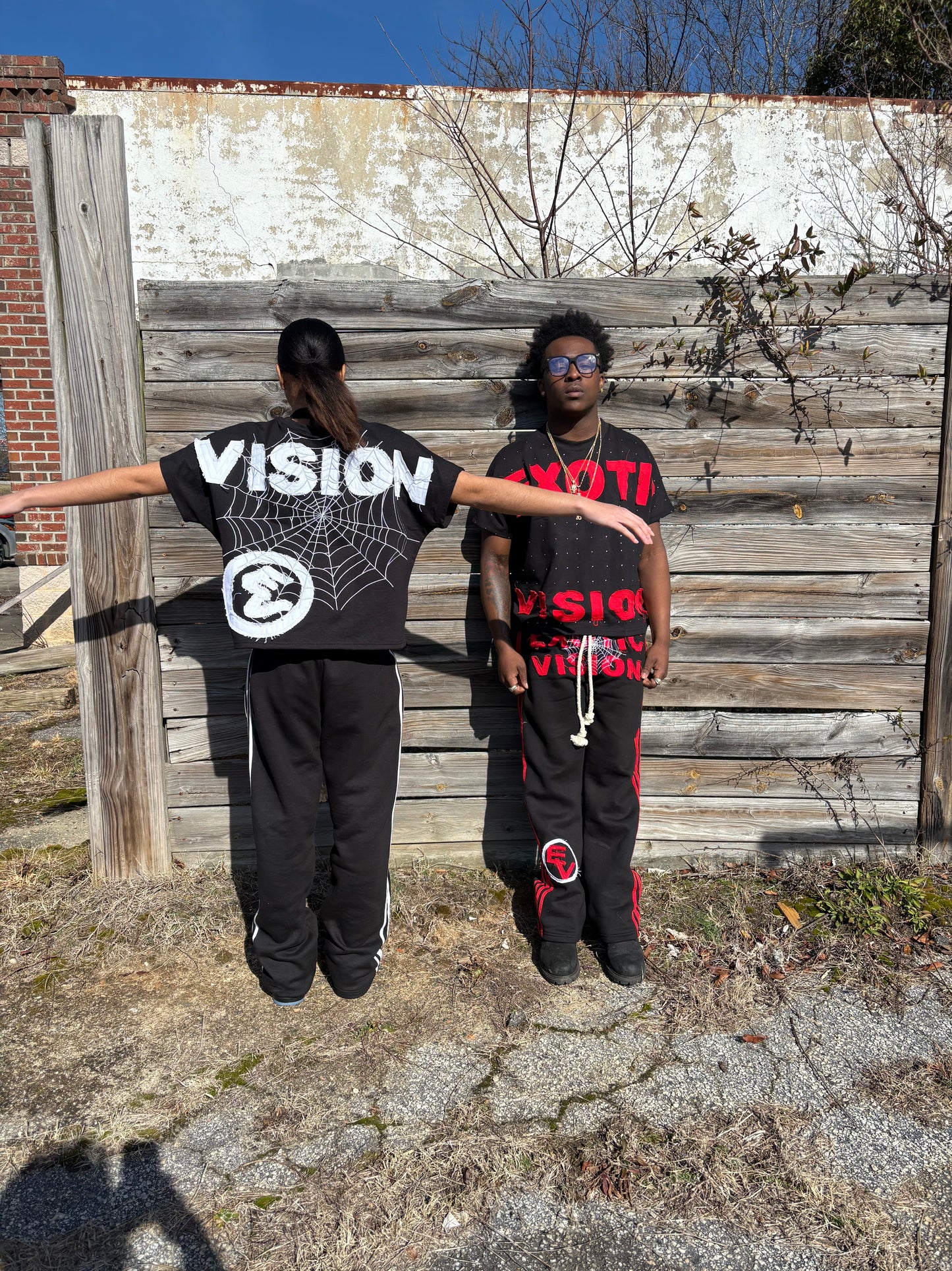 Oversized pants Black&Red