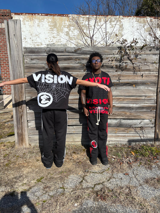 Oversized pants Black&Red